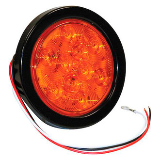 Buyers® - 4.25" Round Chrome/Red LED Tail Light