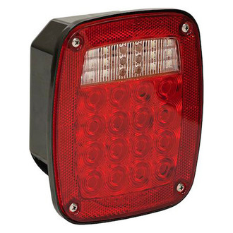 Buyers® - 5.7" Box-Style Red/Clear Rectangular Bolt-on Mount Tail Light