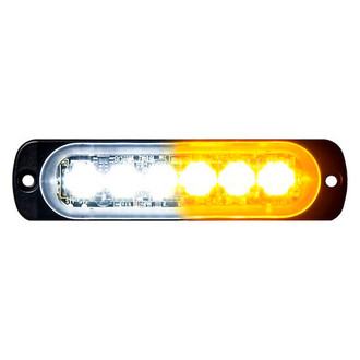 Buyers® 8891902 - 4.5" Bolt-On Mount Horizontal Thin White/Amber LED Strobe Light