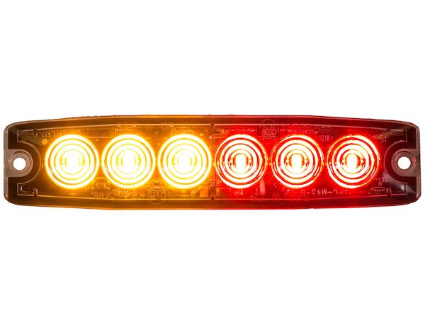 Buyers® - 5.14" Ultra-Thin Surface Mount Amber/Red LED Strobe Light