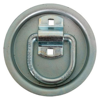 Buyers® - 3-1/2" x 3-3/8" 1/2" Forged D-Ring with 2-Hole Mounting Bracket O.D. and Round Recessed Pin