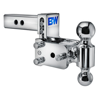 B&W Trailer Hitches® - Class 4 Tow & Stow Adjustable 3" Drop Chrome Dual Ball Mount for 2" Receivers