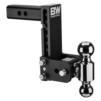 B&W Trailer Hitches® - Class 4 Tow & Stow Adjustable 7" Drop Black Dual Ball Mount for 2" Receivers