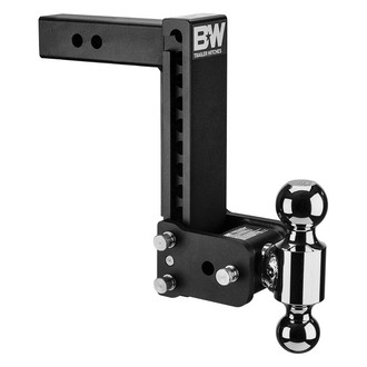 B&W Trailer Hitches® - Class 4 Tow & Stow Adjustable 9" Drop Black Dual Ball Mount for 2" Receivers