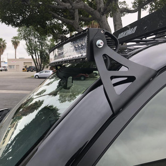 Cali Raised LED® - Roof 5D Optic 52" Curved Dual Row Spot Beam LED Light Bar Kit, with Amber Backlit Tall Switch