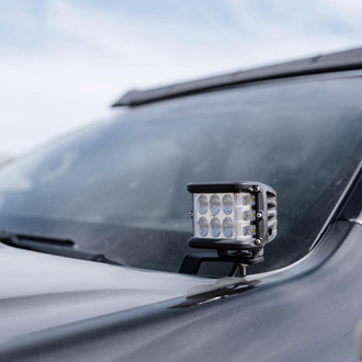 Cali Raised LED® - Hood Ditch Mounted Low Profile 3"x2" 2x18W Amber LED Light Kit
