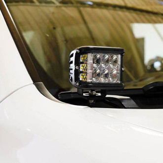 Cali Raised LED® - Hood Ditch Mounted Low Profile 3"x2" 2x18W LED Light Kit, w/o Switch