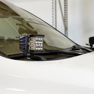 Cali Raised LED® - Hood Ditch Mounted Low Profile 3"x2" 2x18W Amber LED Light Kit, with Amber Backlit Tall Switch