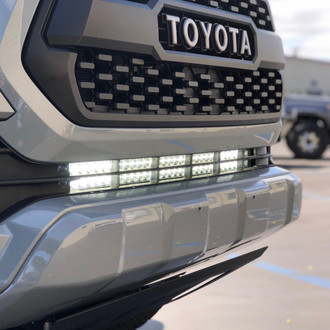 Cali Raised LED® - Lower Bumper 5D Optic Hidden 32" Spot Beam LED Light Bar Kit, with Blue Backlit Tall Switch