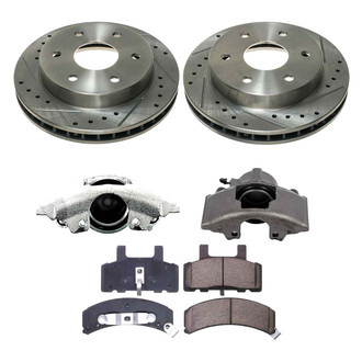 Callahan Brake Parts® - Drilled and Slotted Front Brake Kit with Calipers