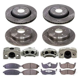 Callahan Brake Parts® - Drilled and Slotted Brake Kit with Calipers