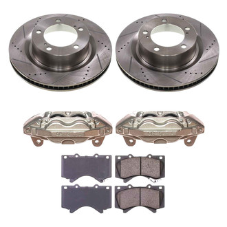 Callahan Brake Parts® - Drilled and Slotted Front Brake Kit with Calipers