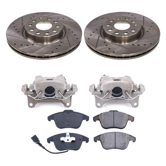 Callahan Brake Parts® - Drilled and Slotted Front Brake Kit with Calipers