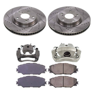 Callahan Brake Parts® - Drilled and Slotted Front Brake Kit with Calipers