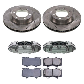 Callahan Brake Parts® - Drilled and Slotted Front Brake Kit with Calipers