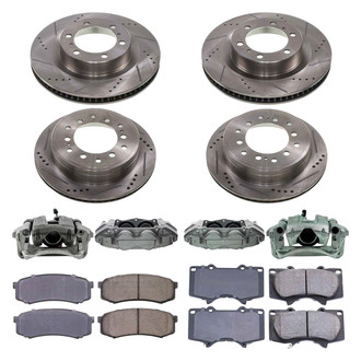 Callahan Brake Parts® - Drilled and Slotted Front and Rear Brake Kit with Calipers
