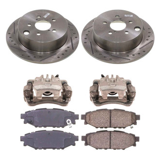 Callahan Brake Parts® - Drilled and Slotted Rear Brake Kit with Calipers