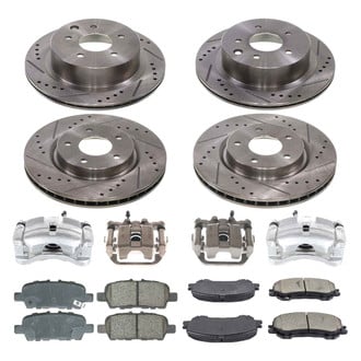 Callahan Brake Parts® - Drilled and Slotted Front and Rear Brake Kit with Calipers