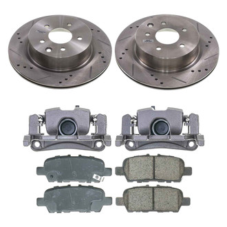 Callahan Brake Parts® - Drilled and Slotted Rear Brake Kit with Calipers