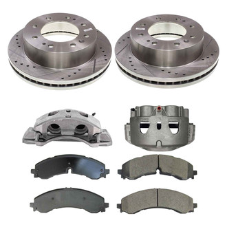 Callahan Brake Parts® - Drilled and Slotted Front Brake Kit with Calipers