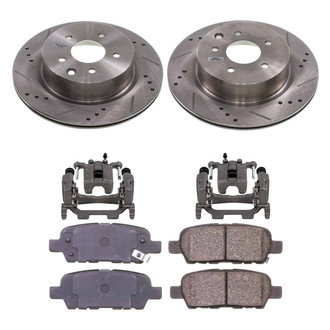 Callahan Brake Parts® - Drilled and Slotted Rear Brake Kit with Calipers