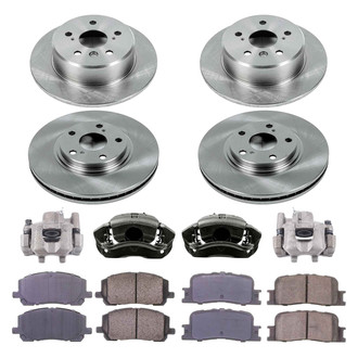 Callahan Brake Parts® - Plain Front and Rear Brake Kit with Calipers