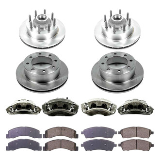 Callahan Brake Parts® - Plain Front and Rear Brake Kit with Calipers