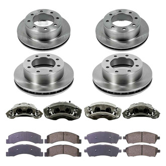 Callahan Brake Parts® - Plain Front and Rear Brake Kit with Calipers