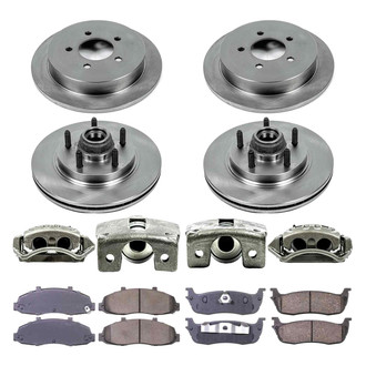 Callahan Brake Parts® - Plain Front and Rear Brake Kit with Calipers