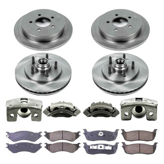 Callahan Brake Parts® - Plain Front and Rear Brake Kit with Calipers