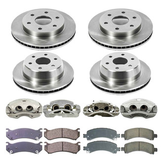 Callahan Brake Parts® - Plain Front and Rear Brake Kit with Calipers