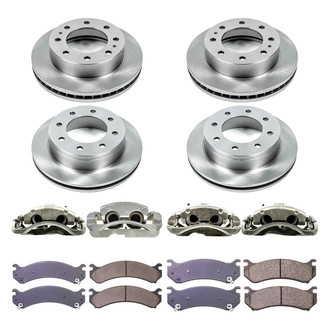 Callahan Brake Parts® - Plain Front and Rear Brake Kit with Calipers