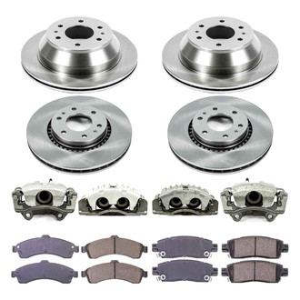 Callahan Brake Parts® - Plain Front and Rear Brake Kit with Calipers