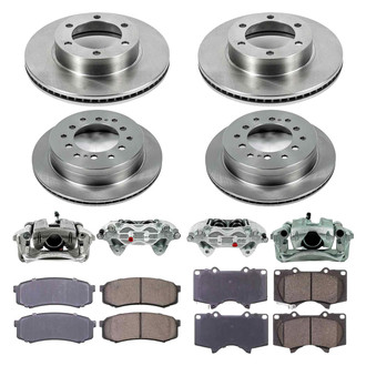 Callahan Brake Parts® - Plain Front and Rear Brake Kit with Calipers
