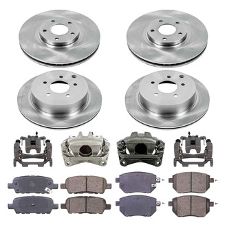 Callahan Brake Parts® - Plain Front and Rear Brake Kit with Calipers