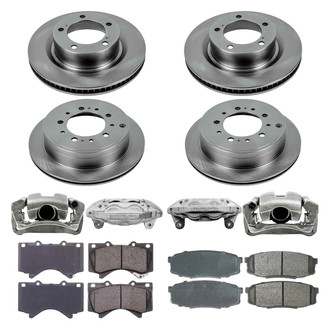 Callahan Brake Parts® - Plain Front and Rear Brake Kit with Calipers