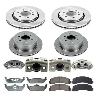Callahan Brake Parts® - Plain Front and Rear Brake Kit with Calipers