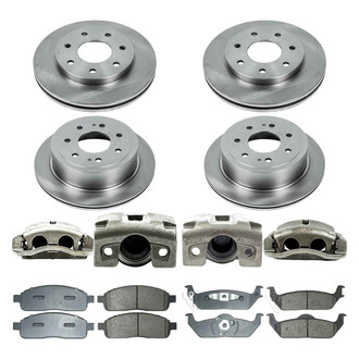 Callahan Brake Parts® - Plain Front and Rear Brake Kit with Calipers