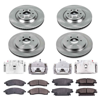 Callahan Brake Parts® - Plain Front and Rear Brake Kit with Calipers