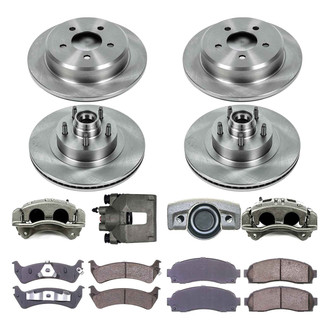 Callahan Brake Parts® - Plain Front and Rear Brake Kit with Calipers