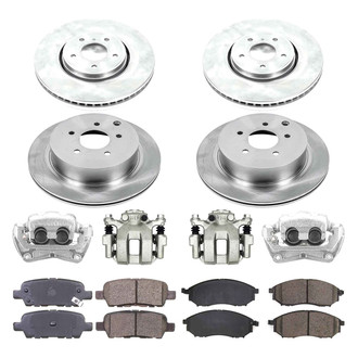 Callahan Brake Parts® - Plain Front and Rear Brake Kit with Calipers