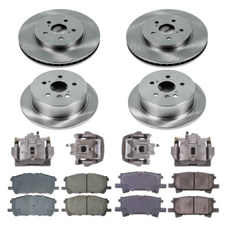 Callahan Brake Parts® - Plain Front and Rear Brake Kit with Calipers