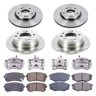 Callahan Brake Parts® - Plain Front and Rear Brake Kit with Calipers