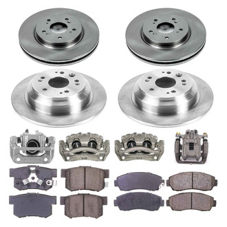 Callahan Brake Parts® - Plain Front and Rear Brake Kit with Calipers