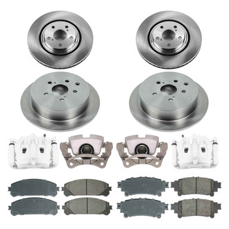 Callahan Brake Parts® - Plain Front and Rear Brake Kit with Calipers