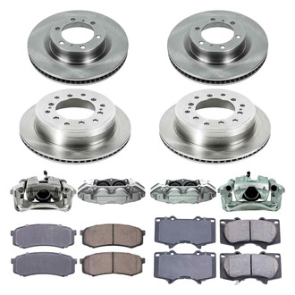 Callahan Brake Parts® - Plain Front and Rear Brake Kit with Calipers