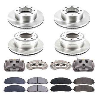 Callahan Brake Parts® - Plain Front and Rear Brake Kit with Calipers