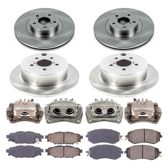 Callahan Brake Parts® - Plain Front and Rear Brake Kit with Calipers