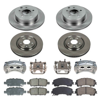 Callahan Brake Parts® - Plain Front and Rear Brake Kit with Calipers