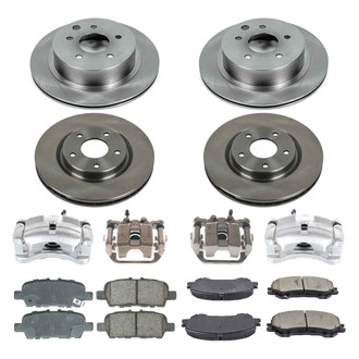 Callahan Brake Parts® - Plain Front and Rear Brake Kit with Calipers